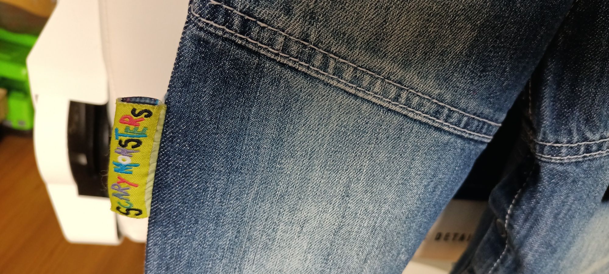 Rozm 86/92 MINOTI Spodnie ogrodniczki jeansowe 1,5-2 lata