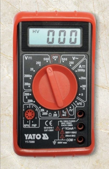 Multimetr Cyfrowy Miernik Uniwersalny Wyświetlacz LCD YATO