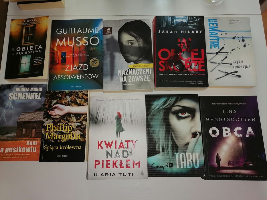 Książki thrillery psychologiczne kryminały 15szt.