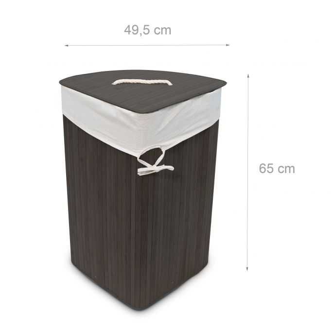 Kosz na pranie bambusowy z pokrywą 60 l