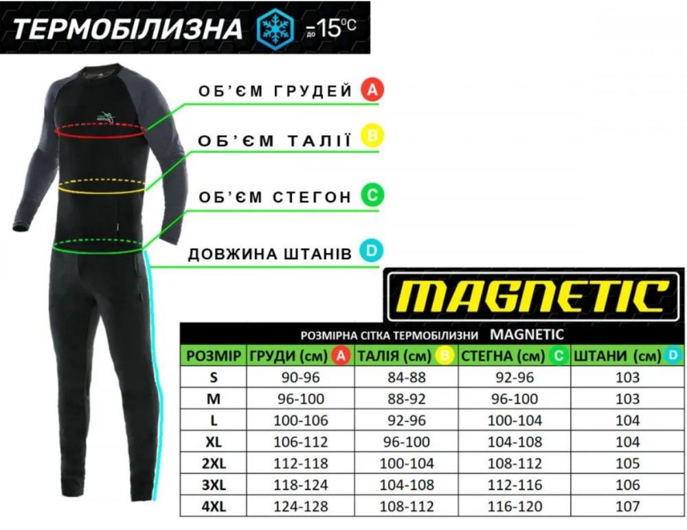 Термобельё Prof Montazh Magnetic микрофлис до -15°С РОЗМІР М