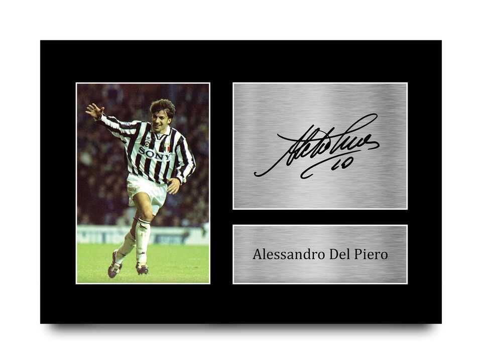 Alessandro Del Piero Autógrafo Emoldurado impresso Juventus