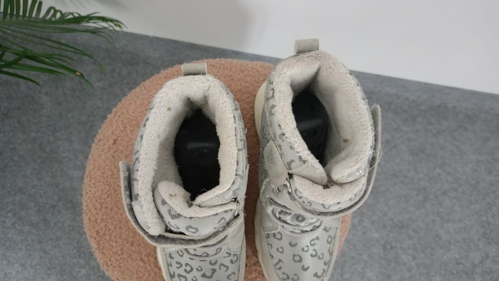 Kozaki botki zimowe panterka ocieplane dziewczynka 28