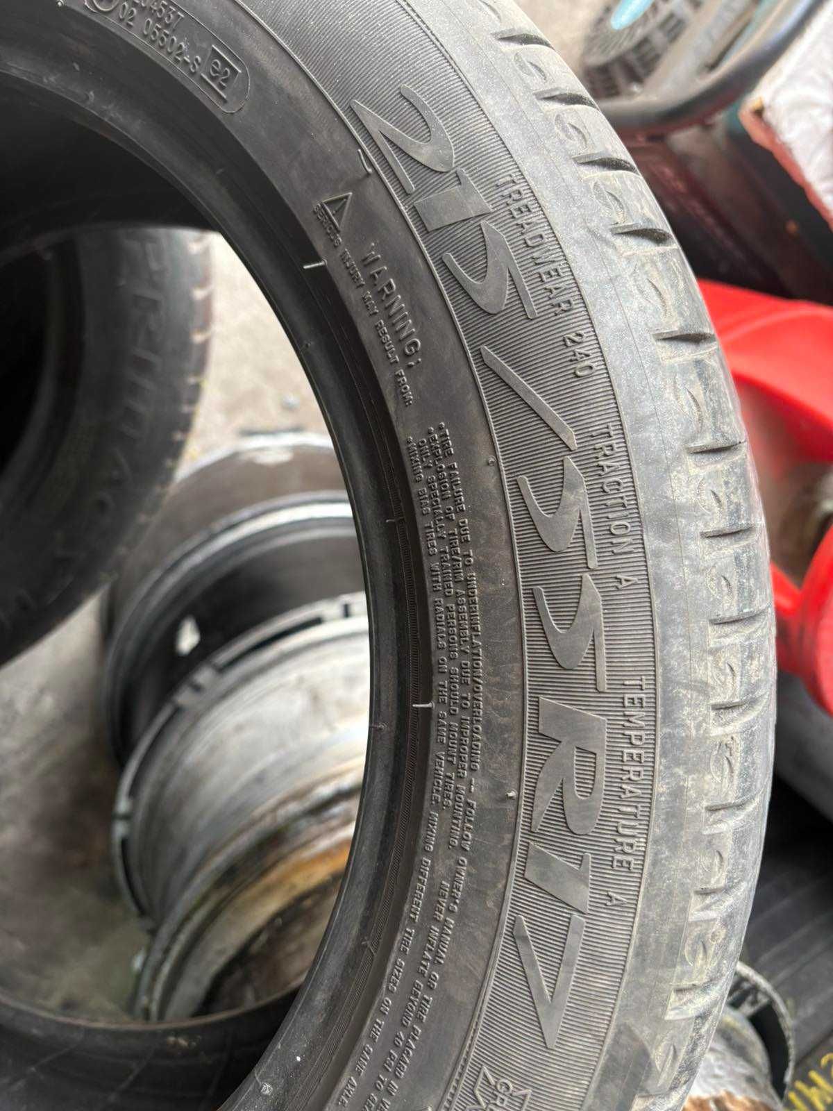 Шины 215/55 R17 Michelin комплект лето (нормальное состояние) L4