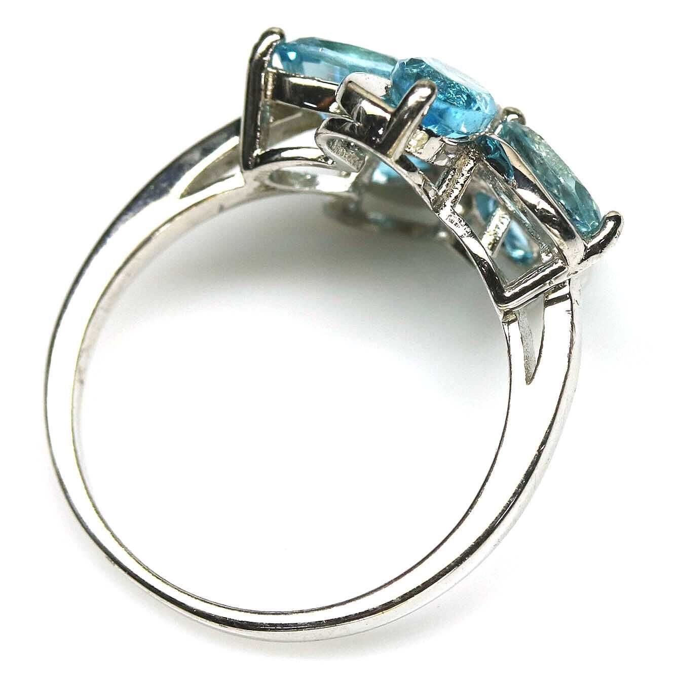 Серебряное кольцо с швейцарским голубым топазом Размер 16.5,17