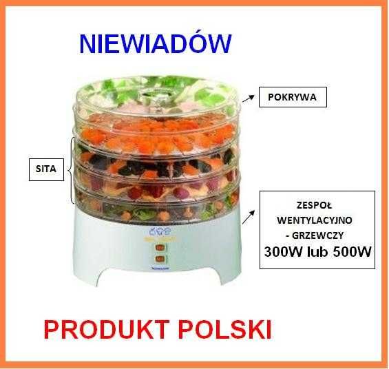Suszarka spożywcza Niewiadów 300w mocna,duża 17 litrów