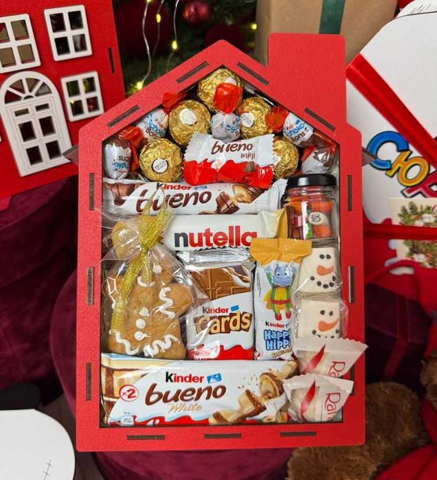 Новорічний подарунок, Подарунковий бокс із цукерками, Солодкий набір