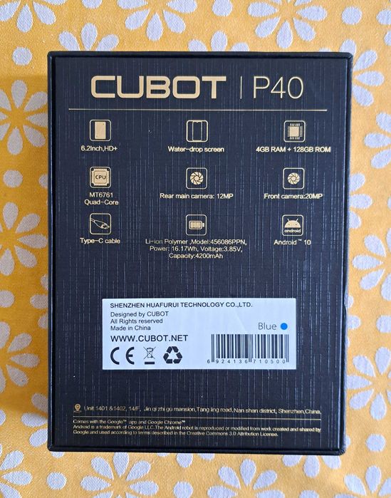 P40 - Full Zestaw. Smartfon Cubot P40 + szkło hartowana + case.