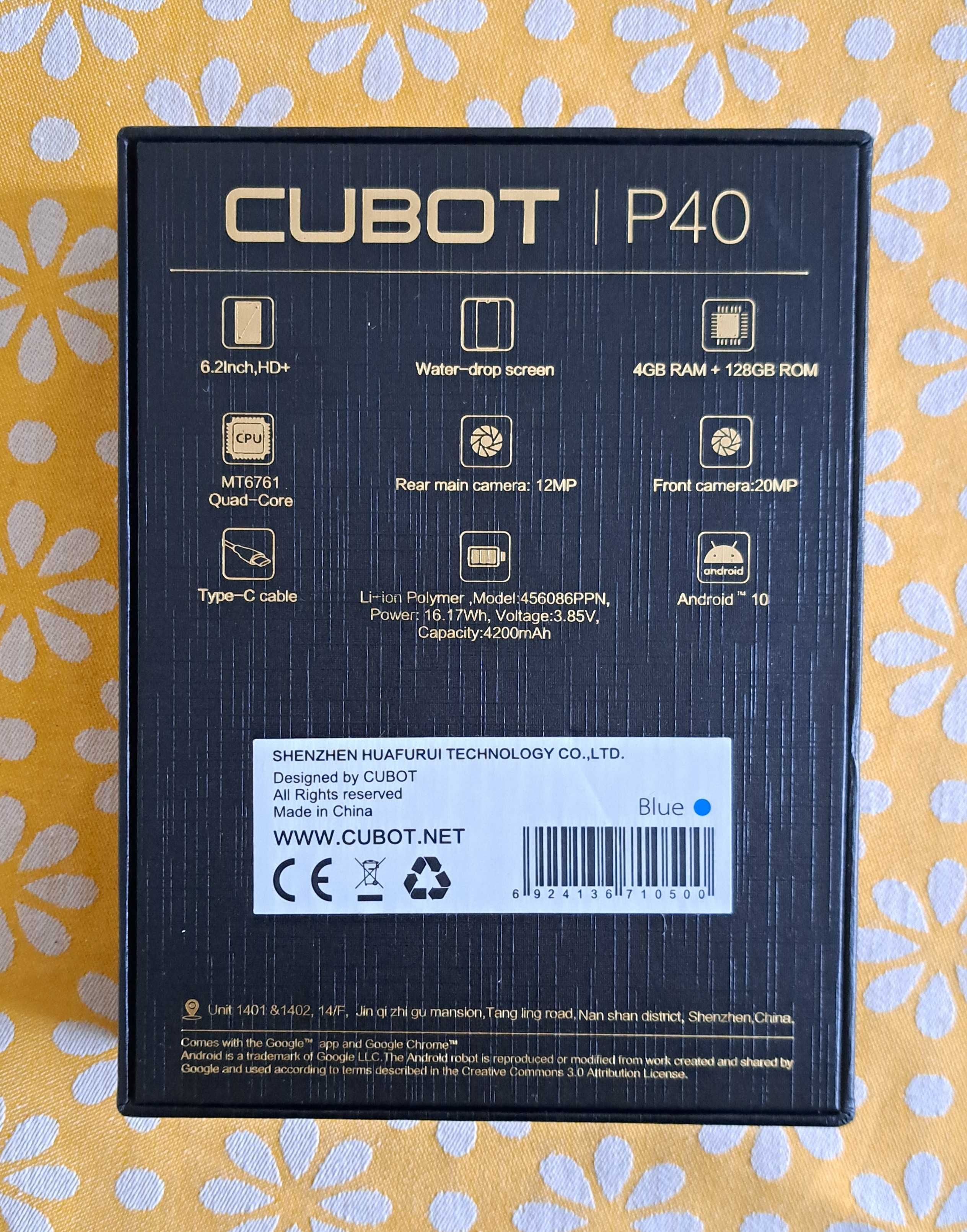 Smartfon Cubot P40 + szkło hartowana + case. Zestaw.