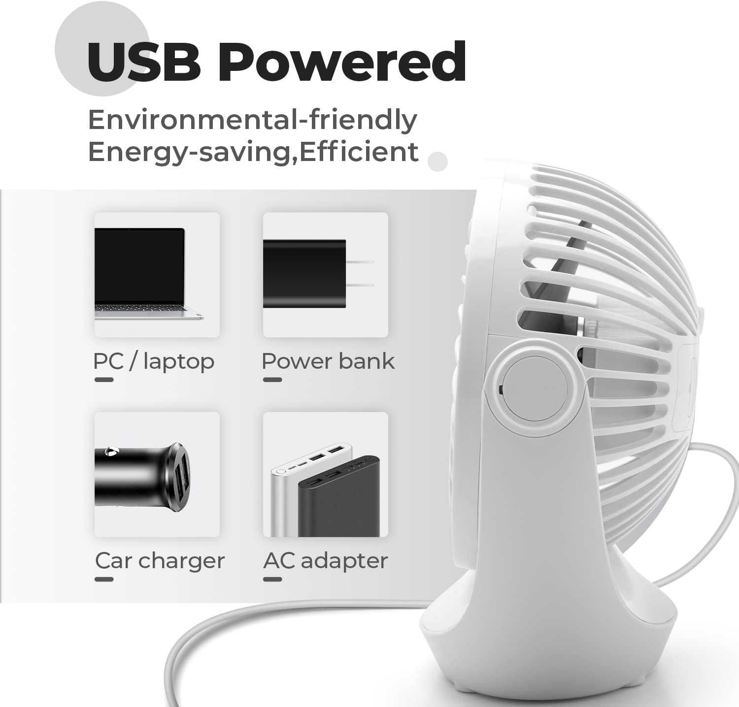 Ventilador USB silencioso [várias cores]