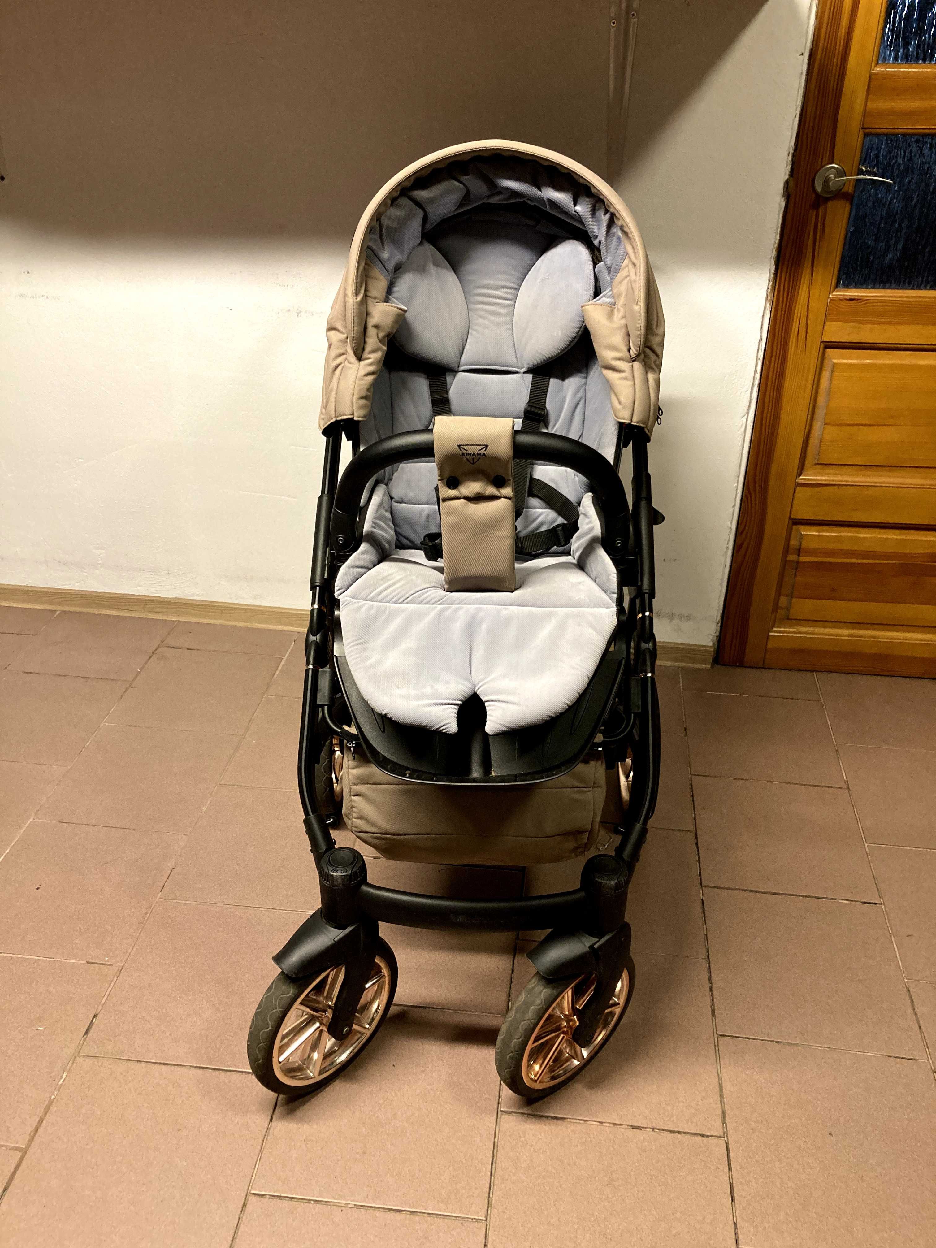 Wózek JUNAMA TERMO LINE TEX 2w1 / 3w1 / 4w1 z bazą Isofix  Beżowy