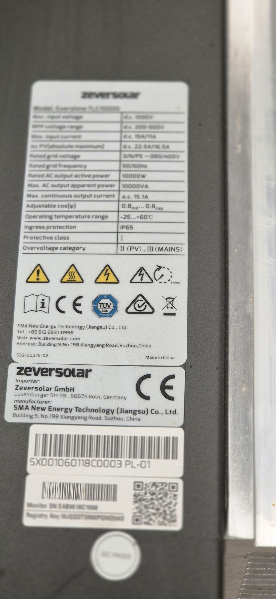 Falownik ZEVERSOLAR Evershine TLC 10000