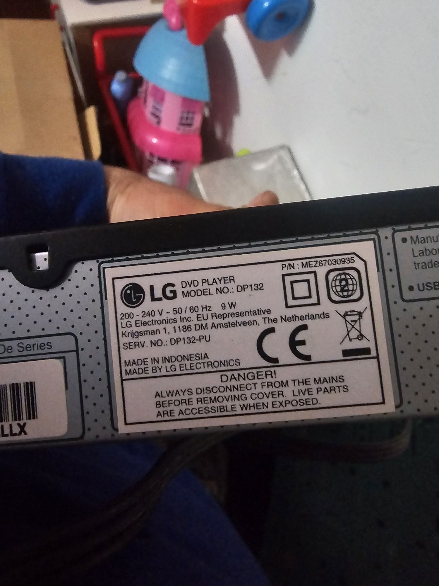 Leitor dvd player LG