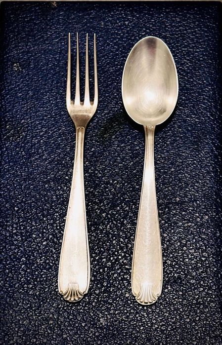 Вилка і ложка Christofle, 19 век. Франция. Серебро. Антиквариат.