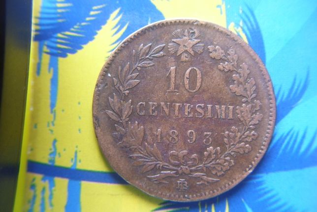 Stare monety 10 centesimi 1893 Włochy