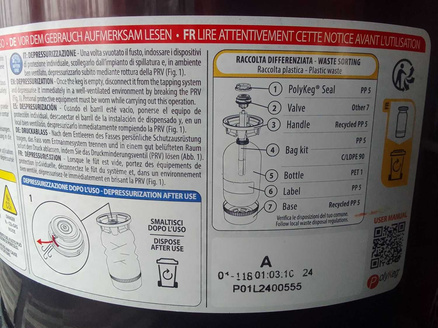 Gąsior Butla Balon PolyKeg 24l. Beczka Fermentator PET Keg Dymion