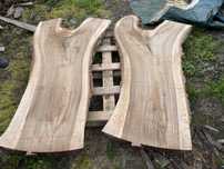 Stolik kawowy 160x57do85x6cm monolit orzech surowy