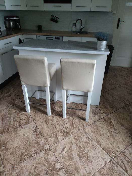 Hokery 2 szt. Ecru,butelkowa zieleń.