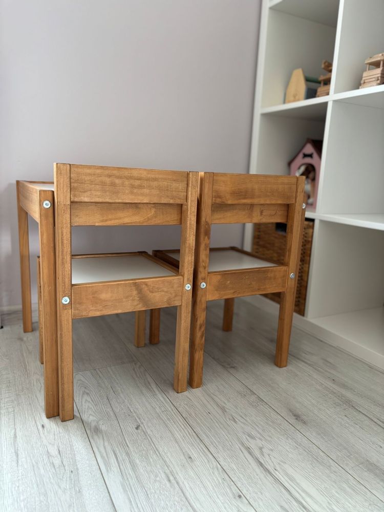 Drewniany stoliczek ikea LATT dla dzieci krzeslo