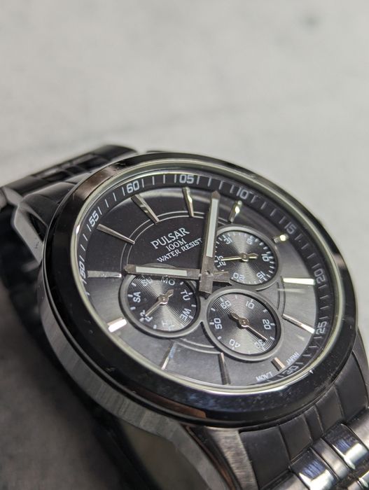 Pulsar Seiko VD75 Black Bransoletw Kwarcowy Dzień tygodnia datownik