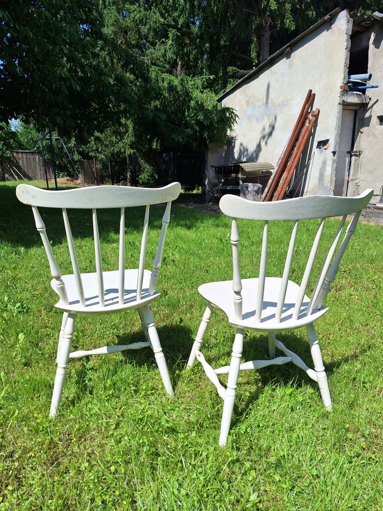Vintage retro dwa krzesła plus jedno gratis
