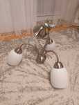 Nowy żyrandol sufitowy lampa wisząca srebrna 3 klosze do salonu