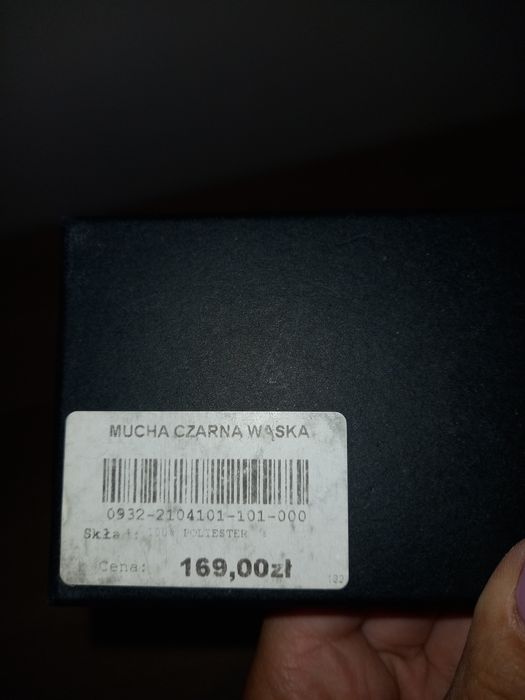 Muszka czarna, wąska gratis poszetka PAWO