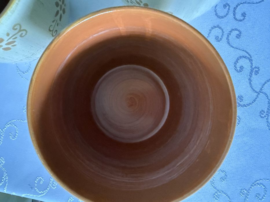 Donica Osłonka na Donicę Ceramiczna Doniczka ze Wzorem Kremowa 3szt