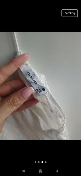 Sukienka biala boho reserved 40 wesele cywilny