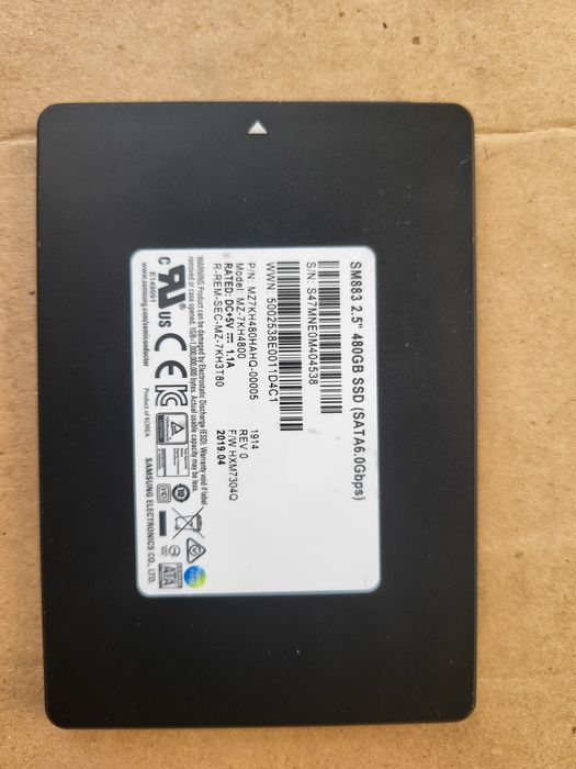 SSD Samsung SM883 480Gb Sata 6.0 99% ресурс