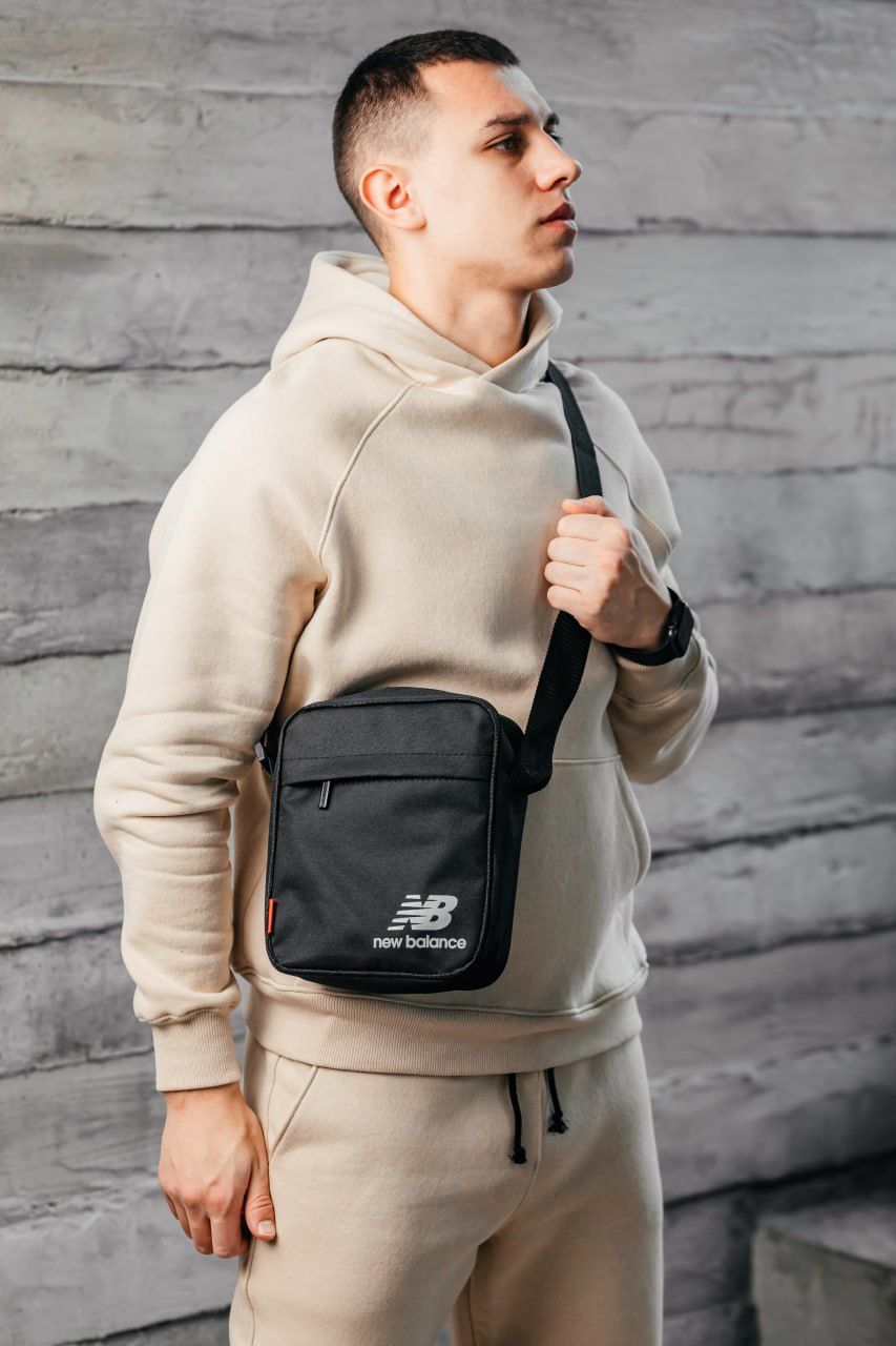 Повседневная мужская сумка через плечо New Balance, черная барсетка