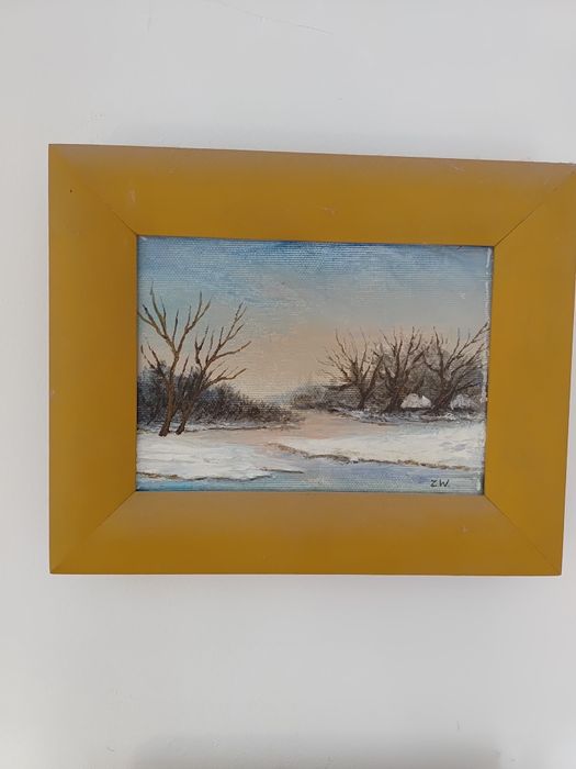 Obraz olejny zima Włodzimierz Zelichman