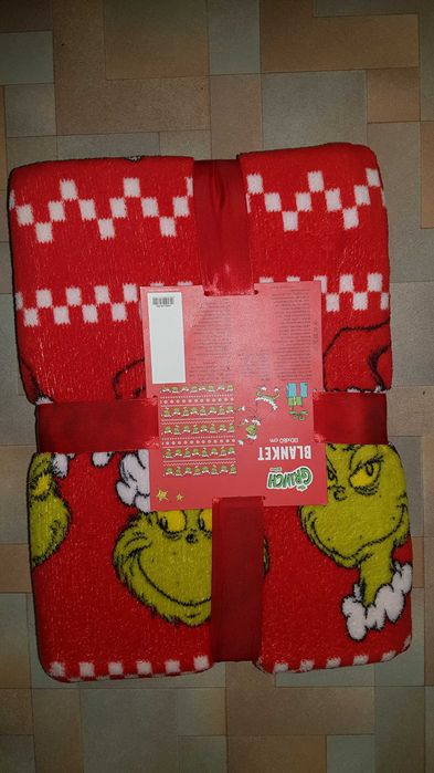Яркий теплый, пушистый плед Гринч, Grinch Disney 130х160 см