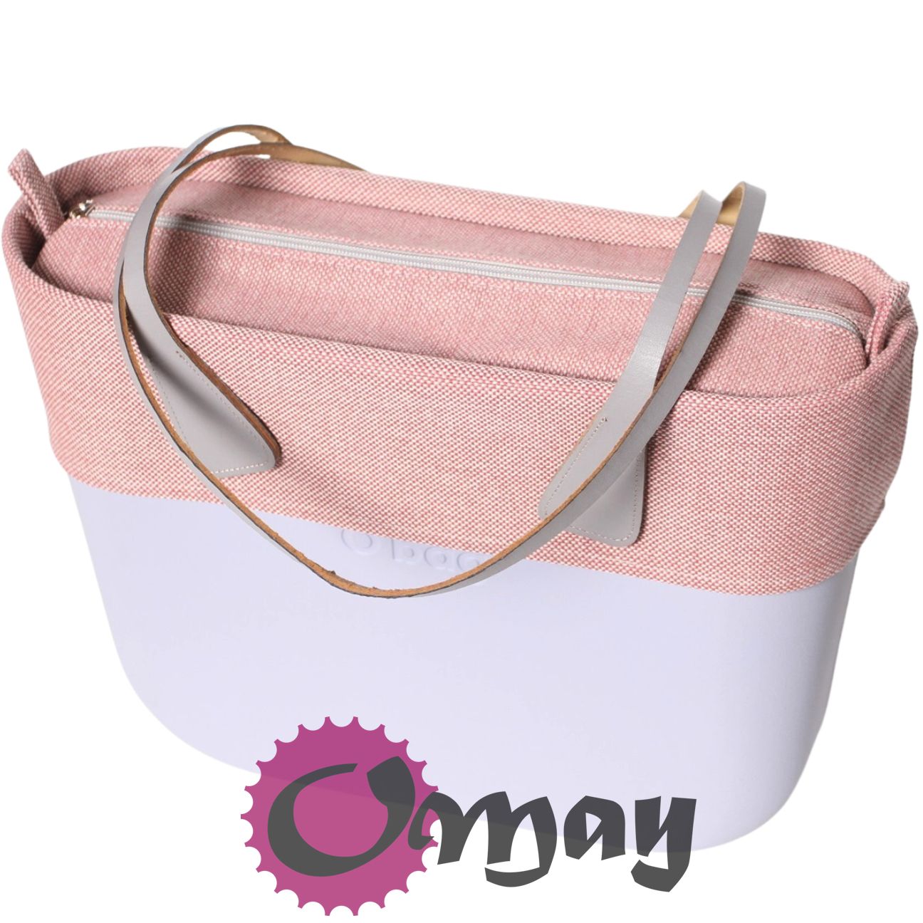 organizer z OPASKĄ do OBAG STANDARD plecionka róż brudny OMAY