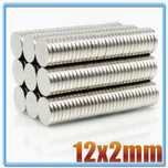 Magnesy neodymowe. Zestaw 50szt 12x2mm