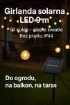 Girlanda solarna LED 9 m – 50 kulek, ciepłe światło, bez prądu