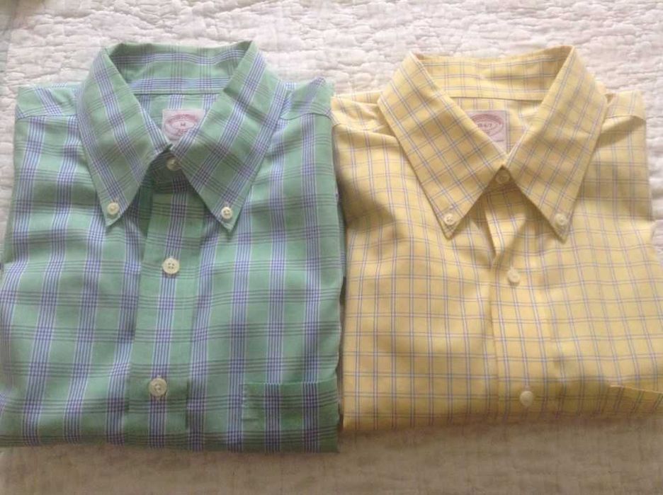 BROOKS BROTHERS -2 nowe koszule męskie, 100% baw, rozm. M i L.