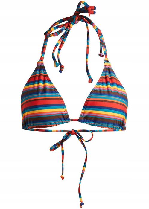 B.P.C biustonosz bikini wiązany kolorowy w paseczki 36.