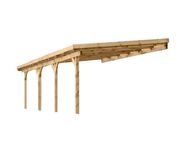 Wiata przyścienna garażowa drewniana 350 x 724 cm