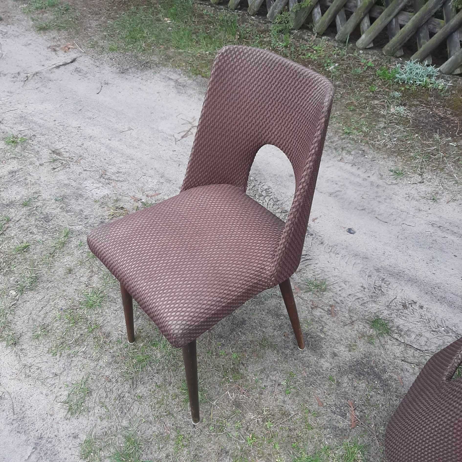 Krzesła typu "muszelka" PRL komplet 6 szt.