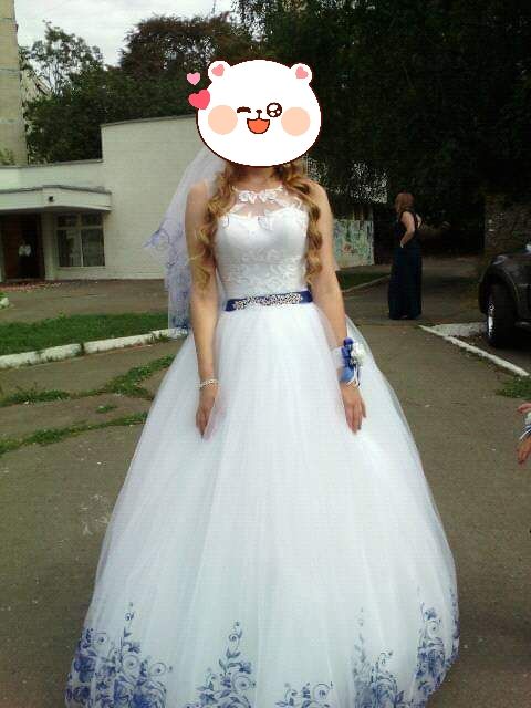 Свадебное платье синее