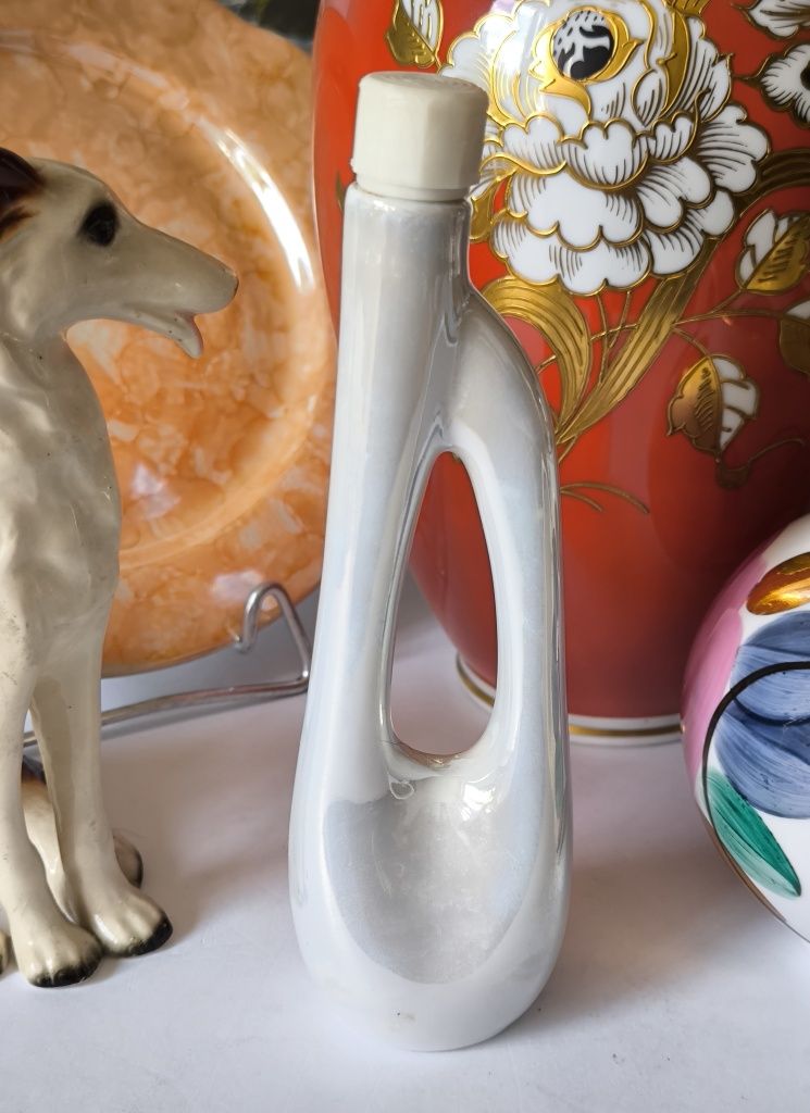 Butelka na perfumy perfumetka flakon Bogucice piękna stara porcelana