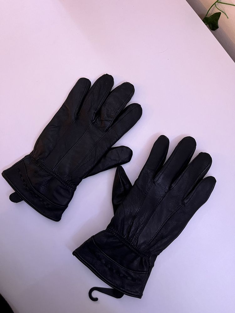 rękawiczki skórzane czarne nowe vintage y2k ghotic grunge emo