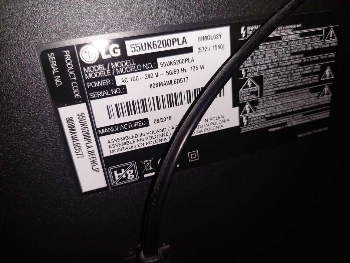 IDEALNY jak NOWY. Telewizor LG LED 55 Cali.