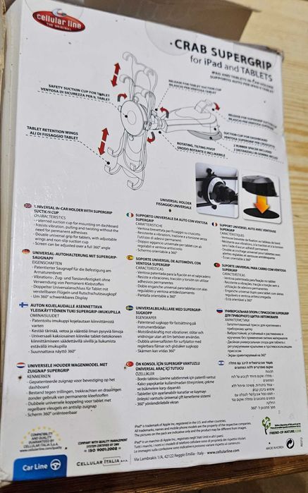 Держатель CRAB SUPERGRIP для iPad и планшетов на 2х стороннем скотче