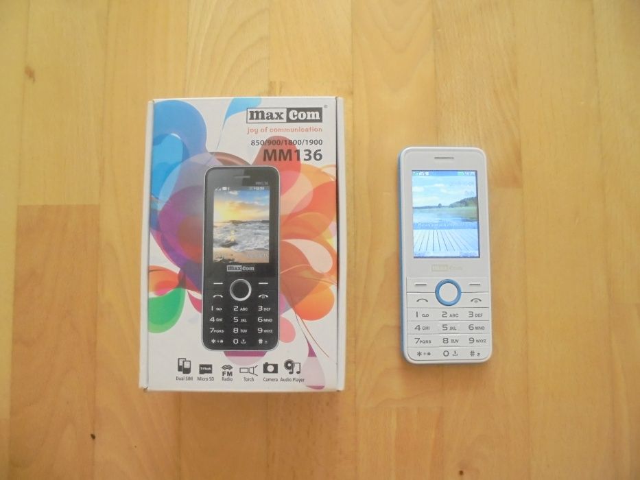 Maxcom MM 136 Dual SIM Telefon GSM Biało-Niebieski