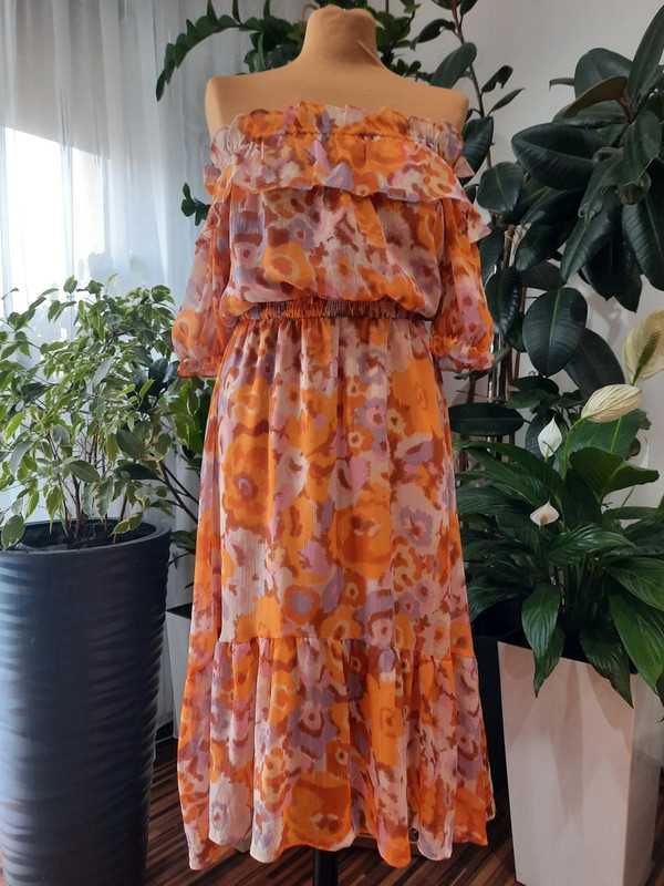 Sukienka hiszpanka w kwiatowy wzór - Azaka