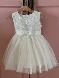 Sukienka dla dziewczynki biała Tiul rozmiar 80