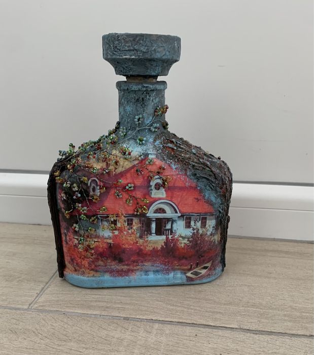 Бутилка декорована сувенір бутылка декорированная пляшка декорована