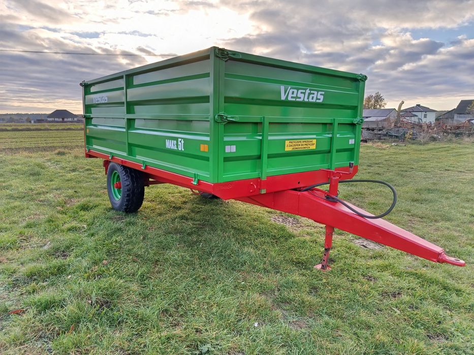 Przyczepa wywrotka jednoosiowa TIM, kiper na 3 strony